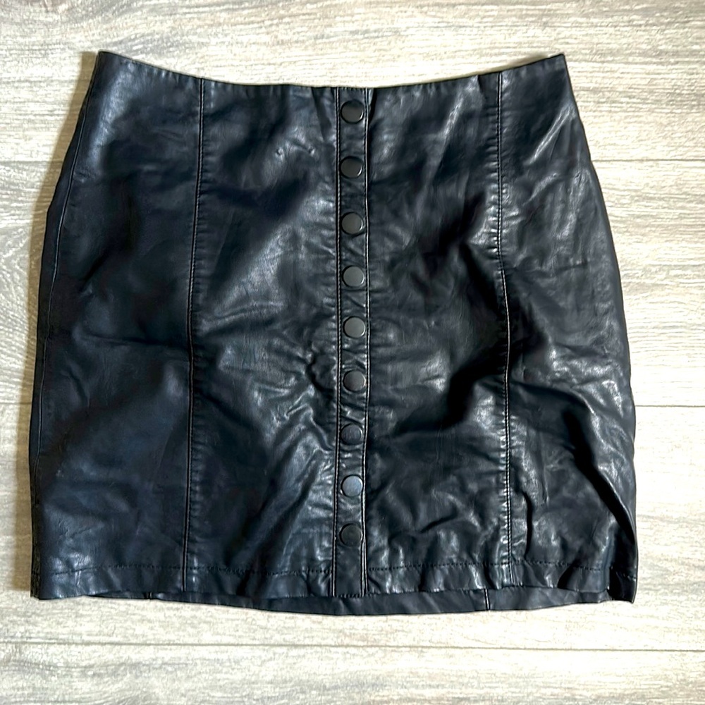 Free People Vegan Leather Mini Skirt
